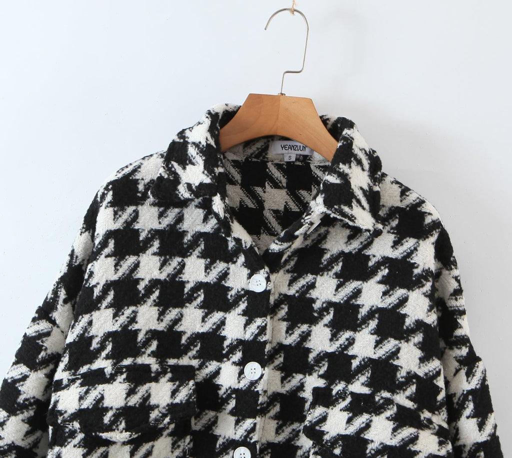 HOUNDSTOOTH LOOSE JACKET - PRIBO