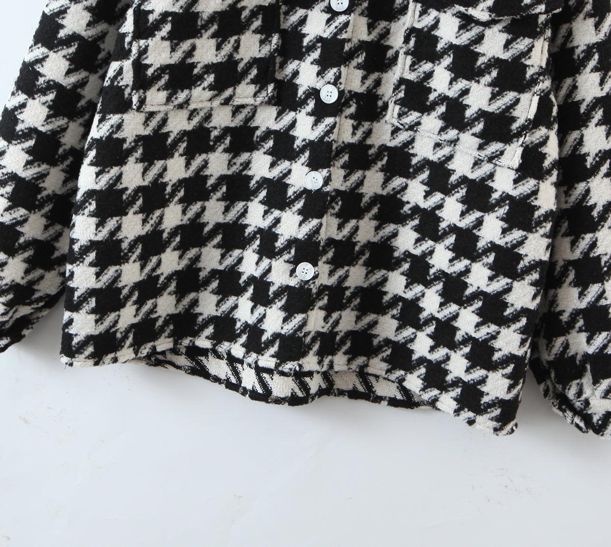 HOUNDSTOOTH LOOSE JACKET - PRIBO