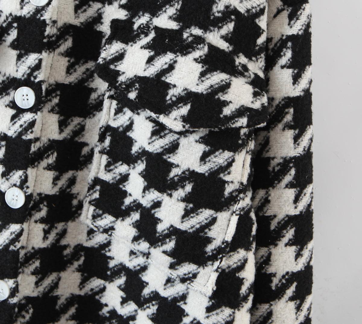 HOUNDSTOOTH LOOSE JACKET - PRIBO