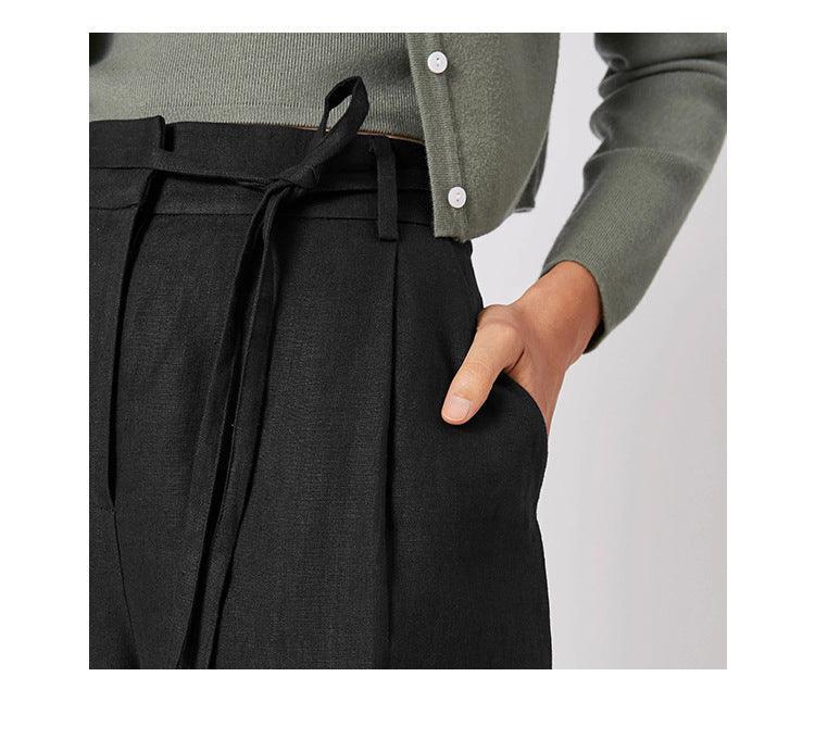 LINEN WIDE LEG PANT - PRIBO