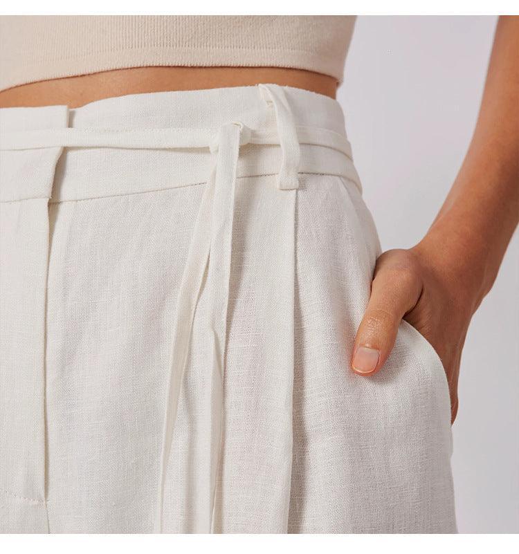 LINEN WIDE LEG PANT - PRIBO