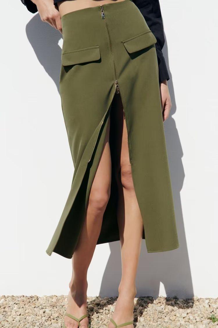 MIDI SPLIT SKIRT - PRIBO