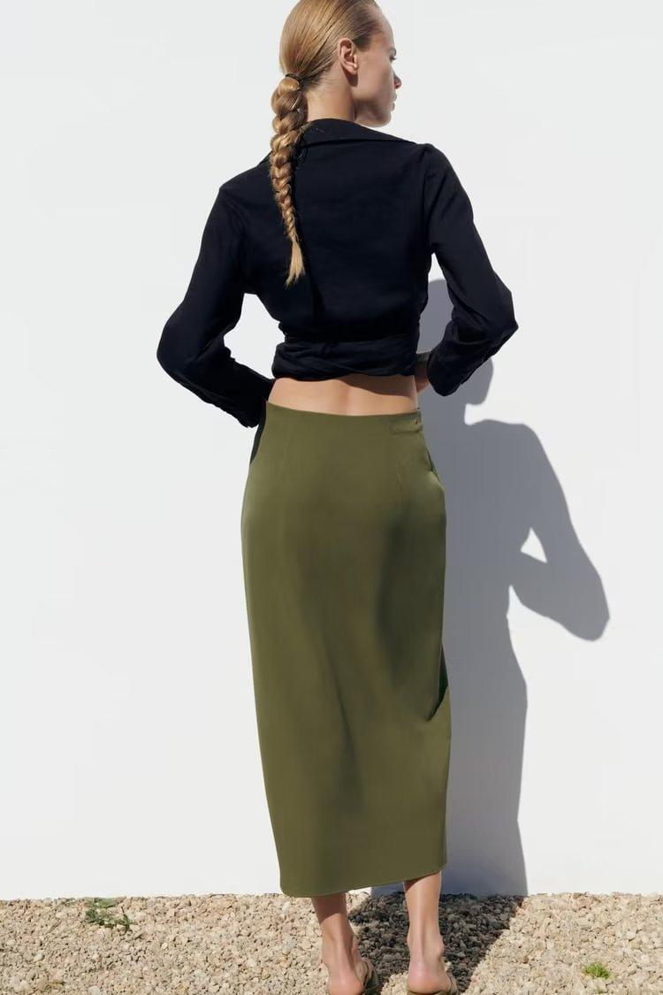 MIDI SPLIT SKIRT - PRIBO