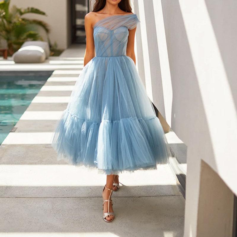 ONE SHOULDER MIDI DRESS - PRIBO