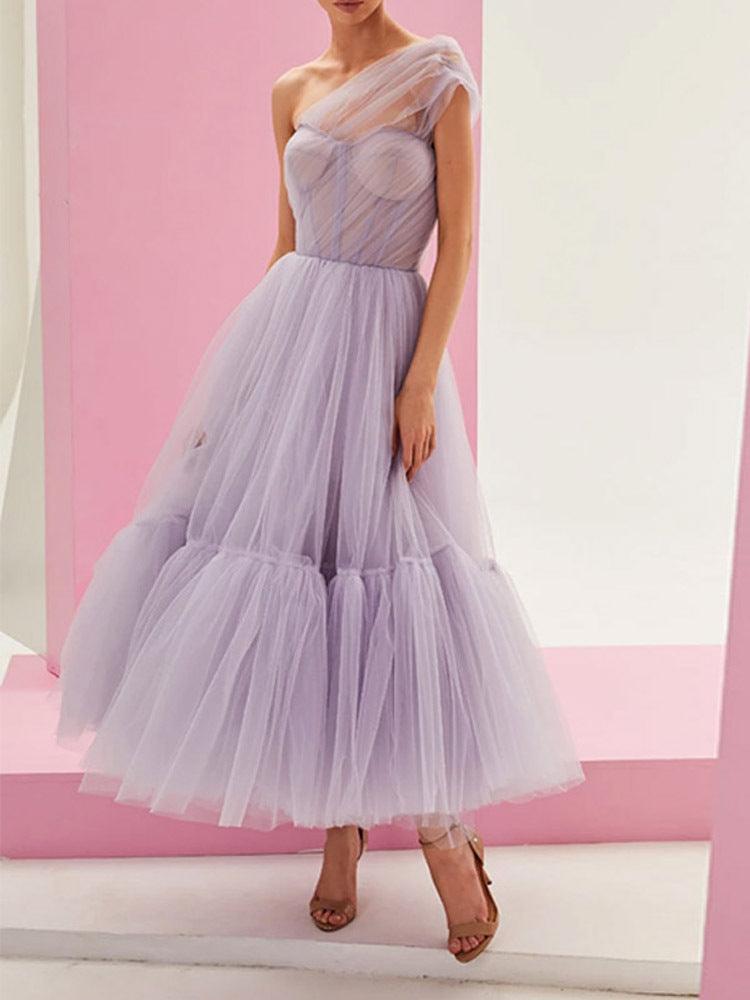 ONE SHOULDER MIDI DRESS - PRIBO