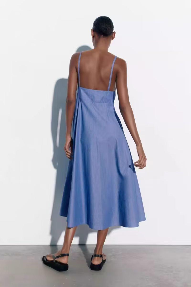 POPLIN MIDI DRESS - PRIBO