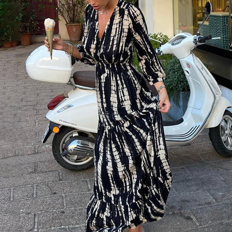 PRINTED BACKLESS DRESS - PRIBO