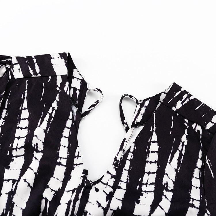 PRINTED BACKLESS DRESS - PRIBO