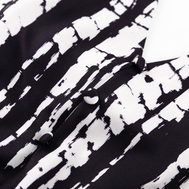 PRINTED BACKLESS DRESS - PRIBO