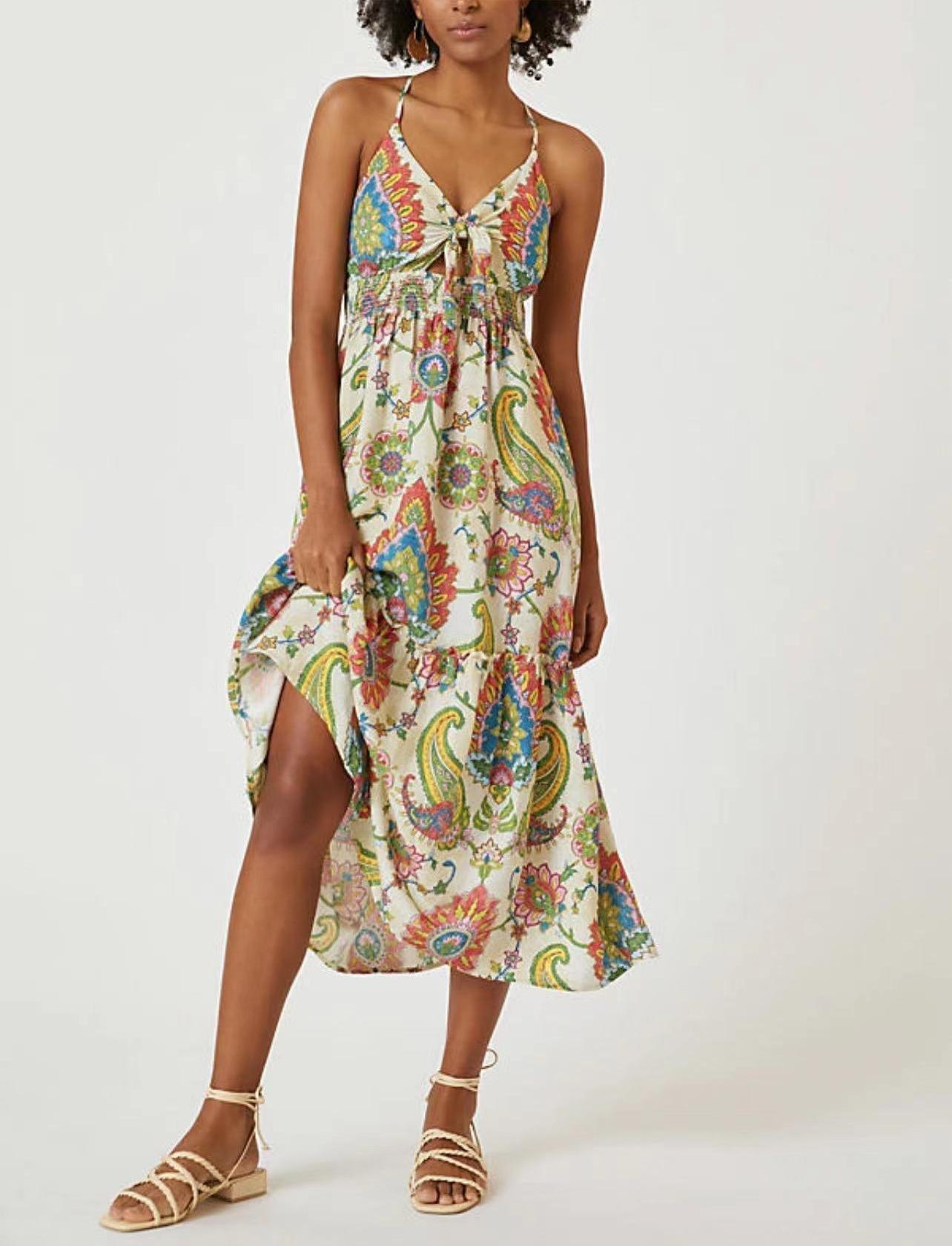 PRINTED TIE DRESS - PRIBO