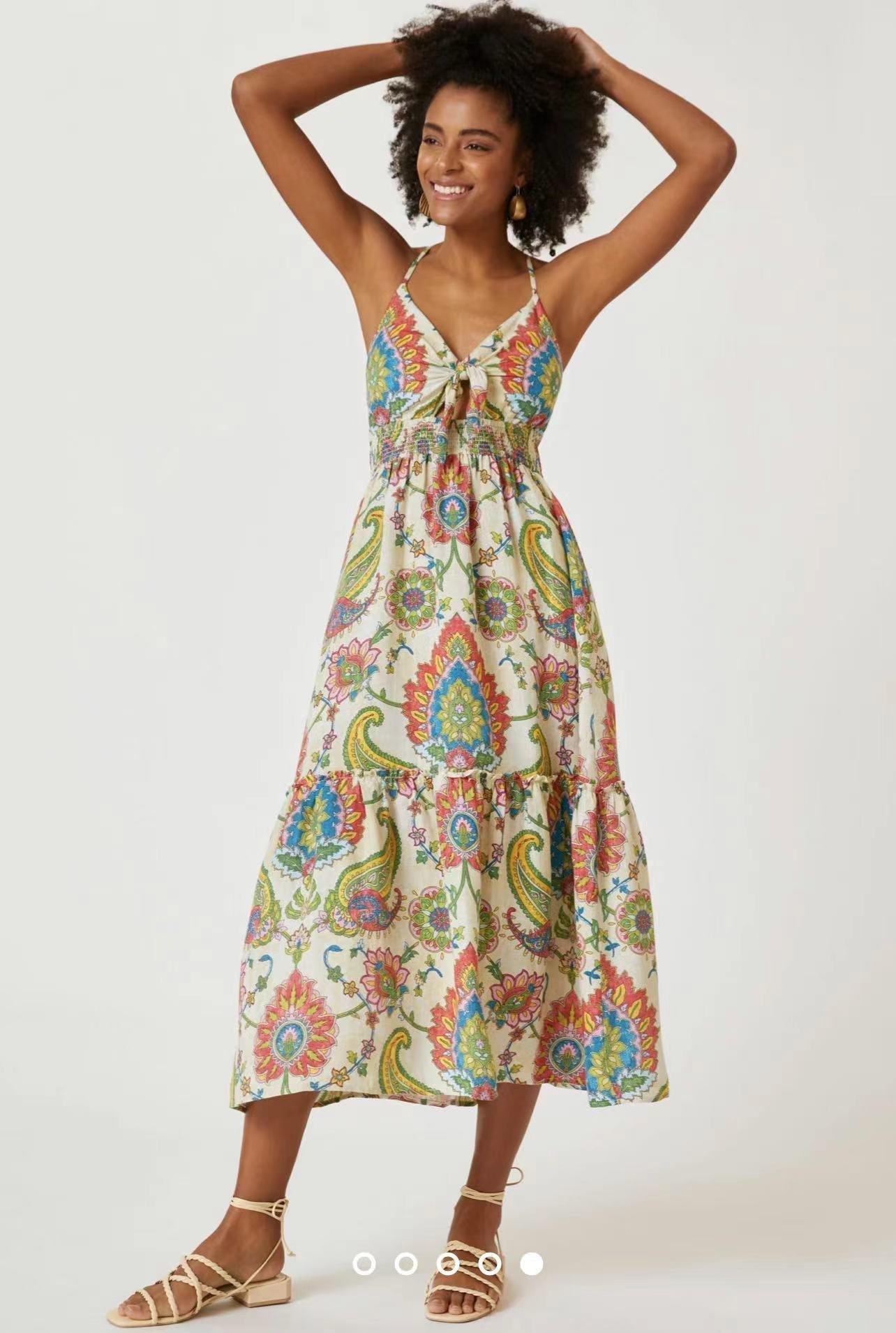 PRINTED TIE DRESS - PRIBO