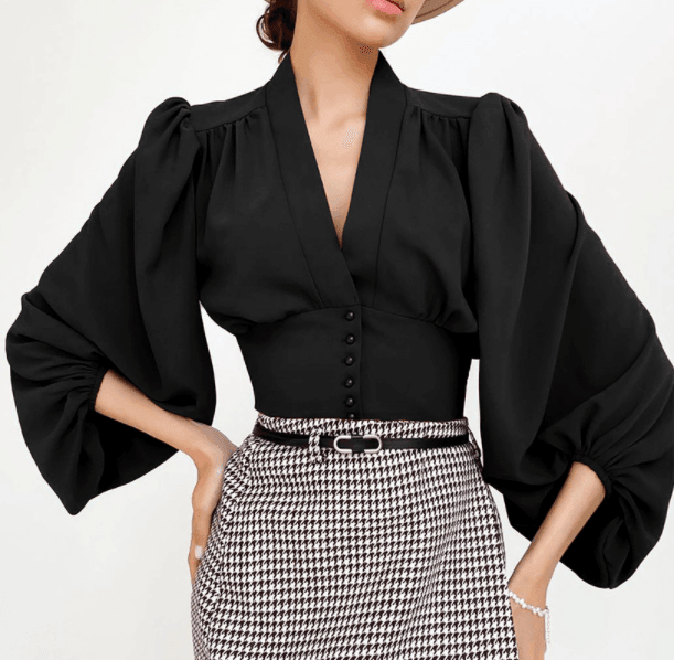 PUFF SLEEVE BLOUSE - PRIBO