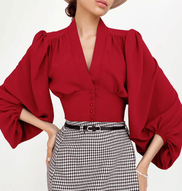 PUFF SLEEVE BLOUSE - PRIBO