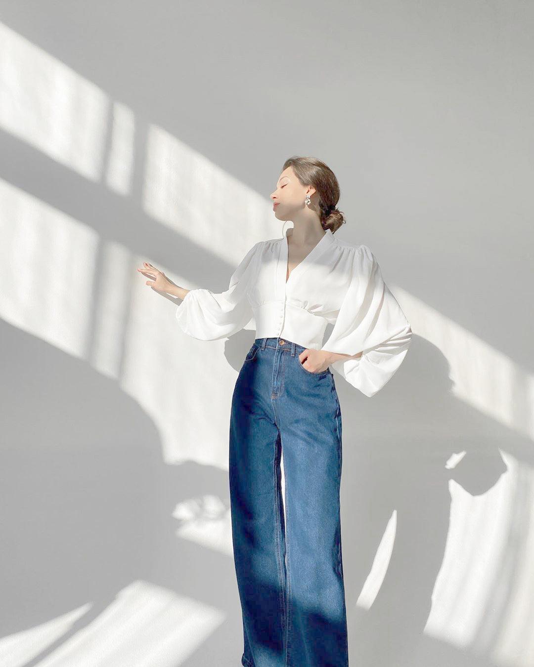 PUFF SLEEVE BLOUSE - PRIBO