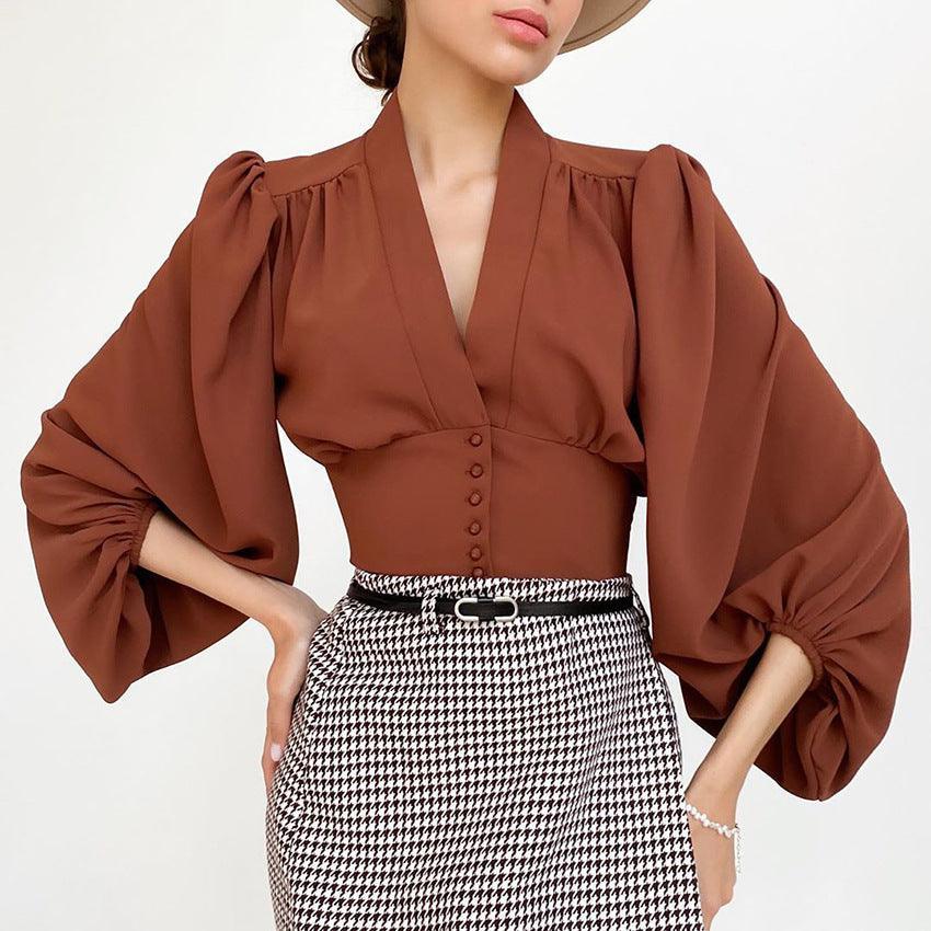 PUFF SLEEVE BLOUSE - PRIBO