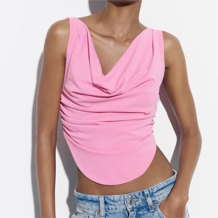 RUCHED PINK TOP - PRIBO