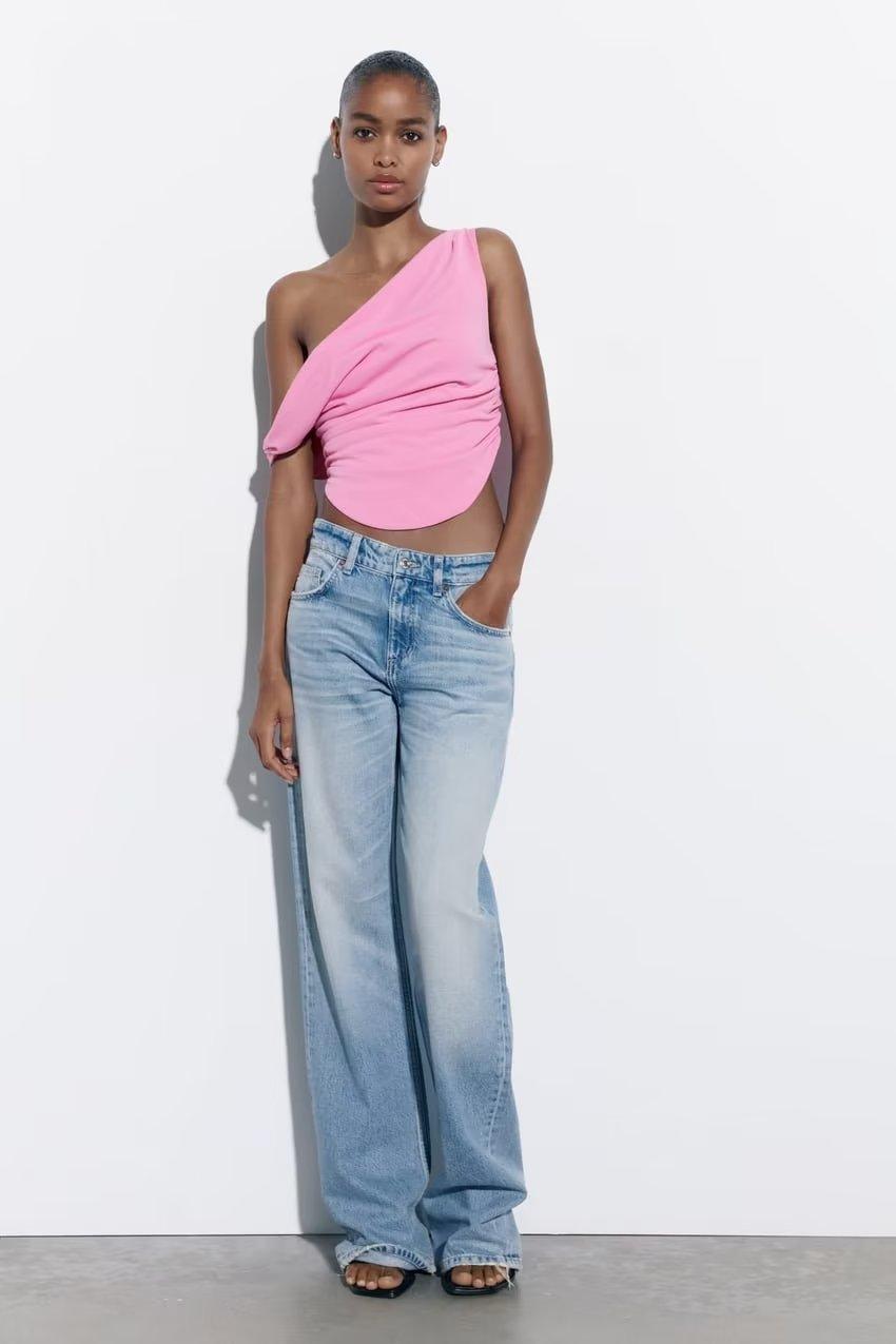 RUCHED PINK TOP - PRIBO