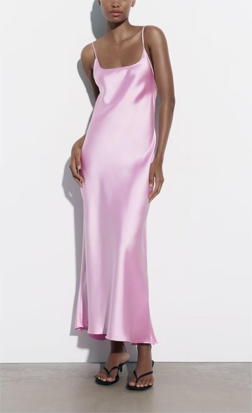 SATIN MAXI DRESS - PRIBO