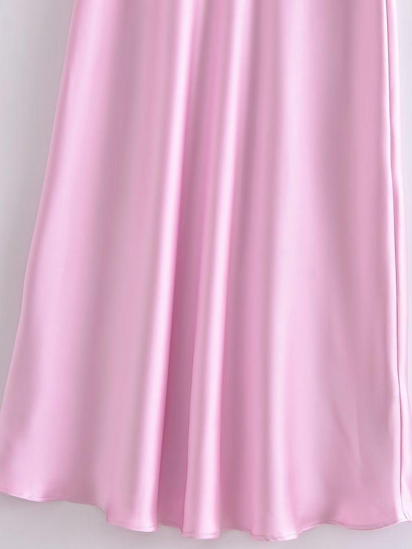 SATIN MAXI DRESS - PRIBO