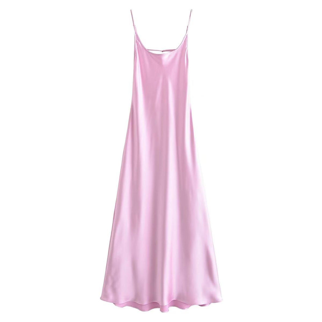 SATIN MAXI DRESS - PRIBO