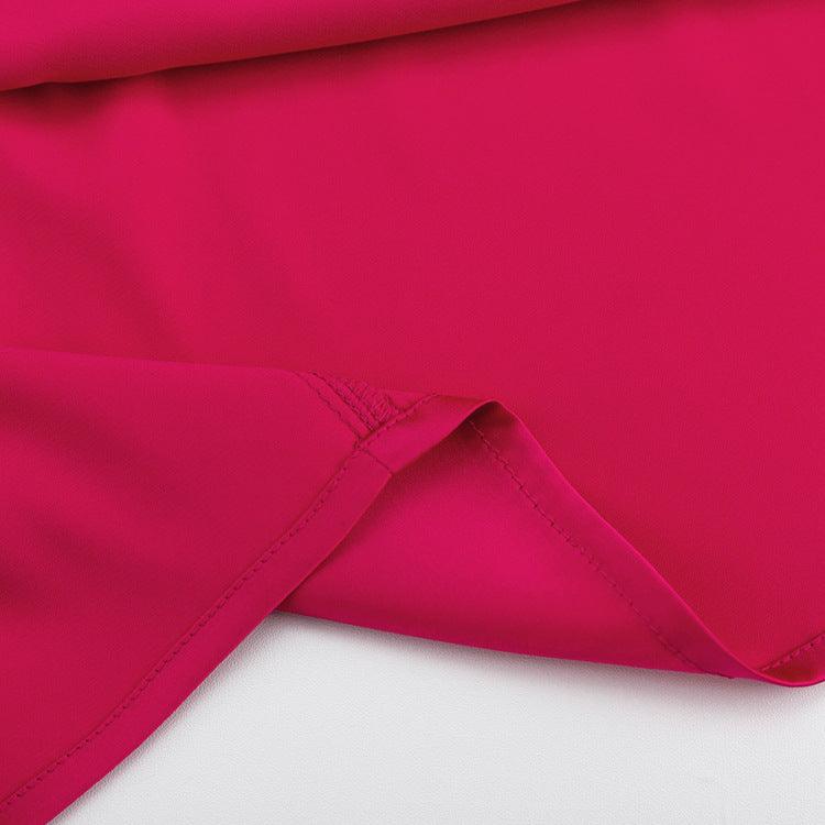 SATIN PINK BACKLESS DRESS - PRIBO