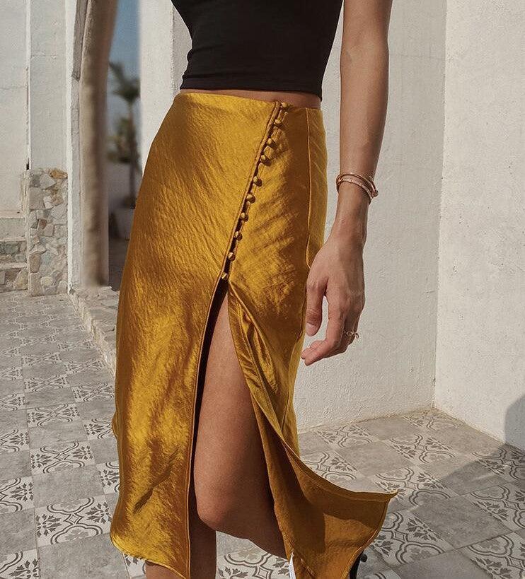 SATIN SKIRT - PRIBO