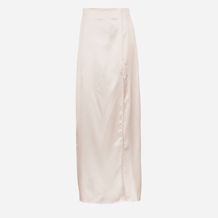 SATIN SPLIT SKIRT - PRIBO