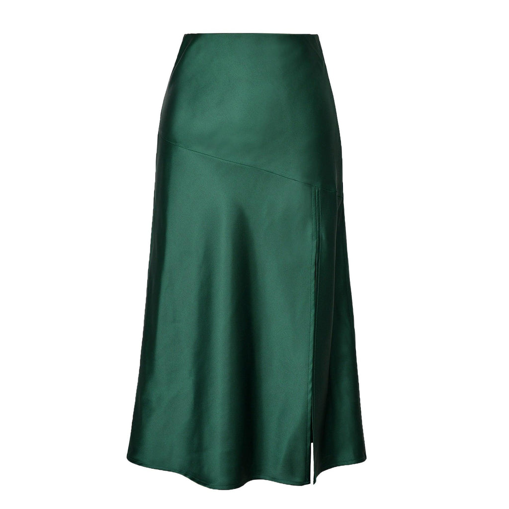 SATIN SPLIT SKIRT - PRIBO
