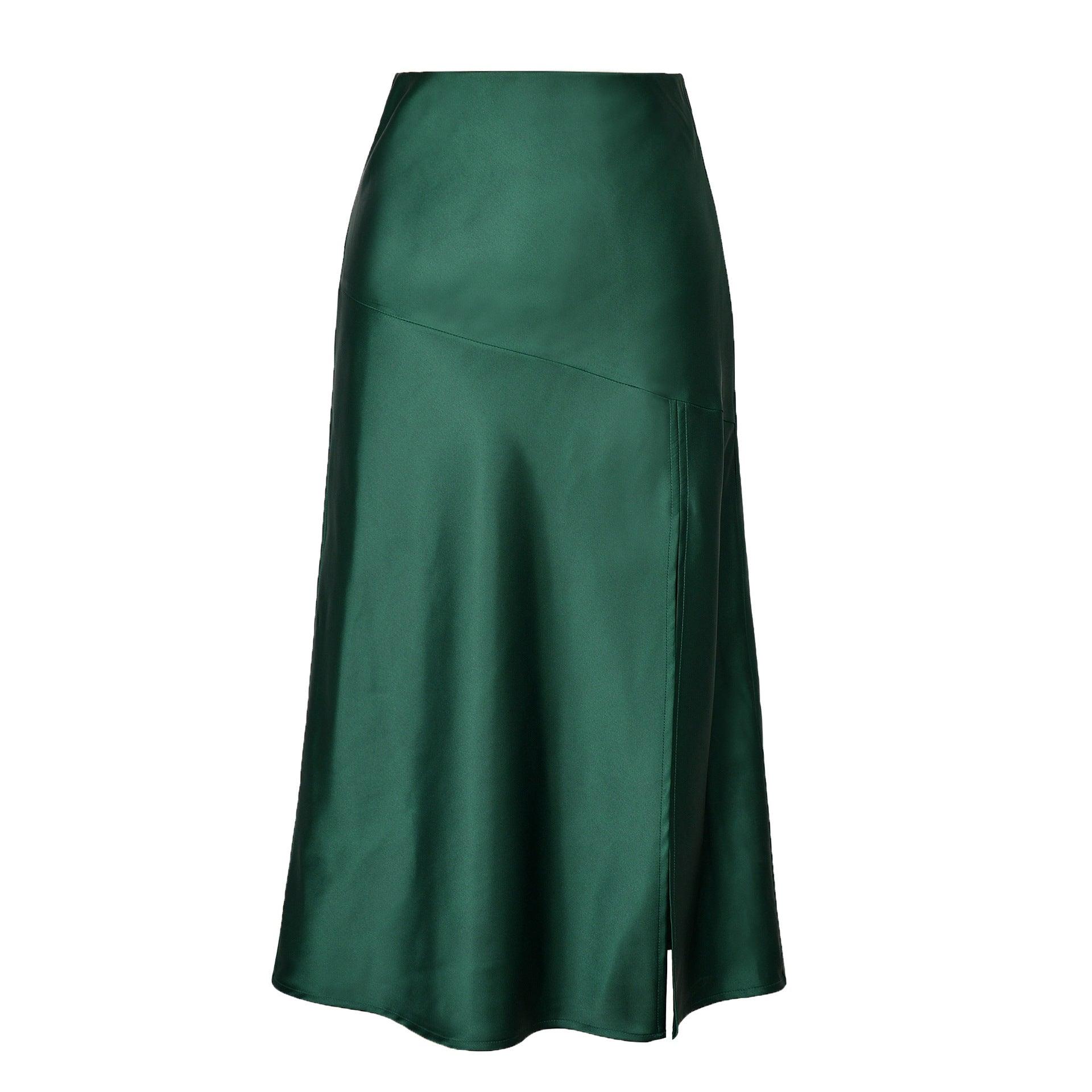 SATIN SPLIT SKIRT - PRIBO