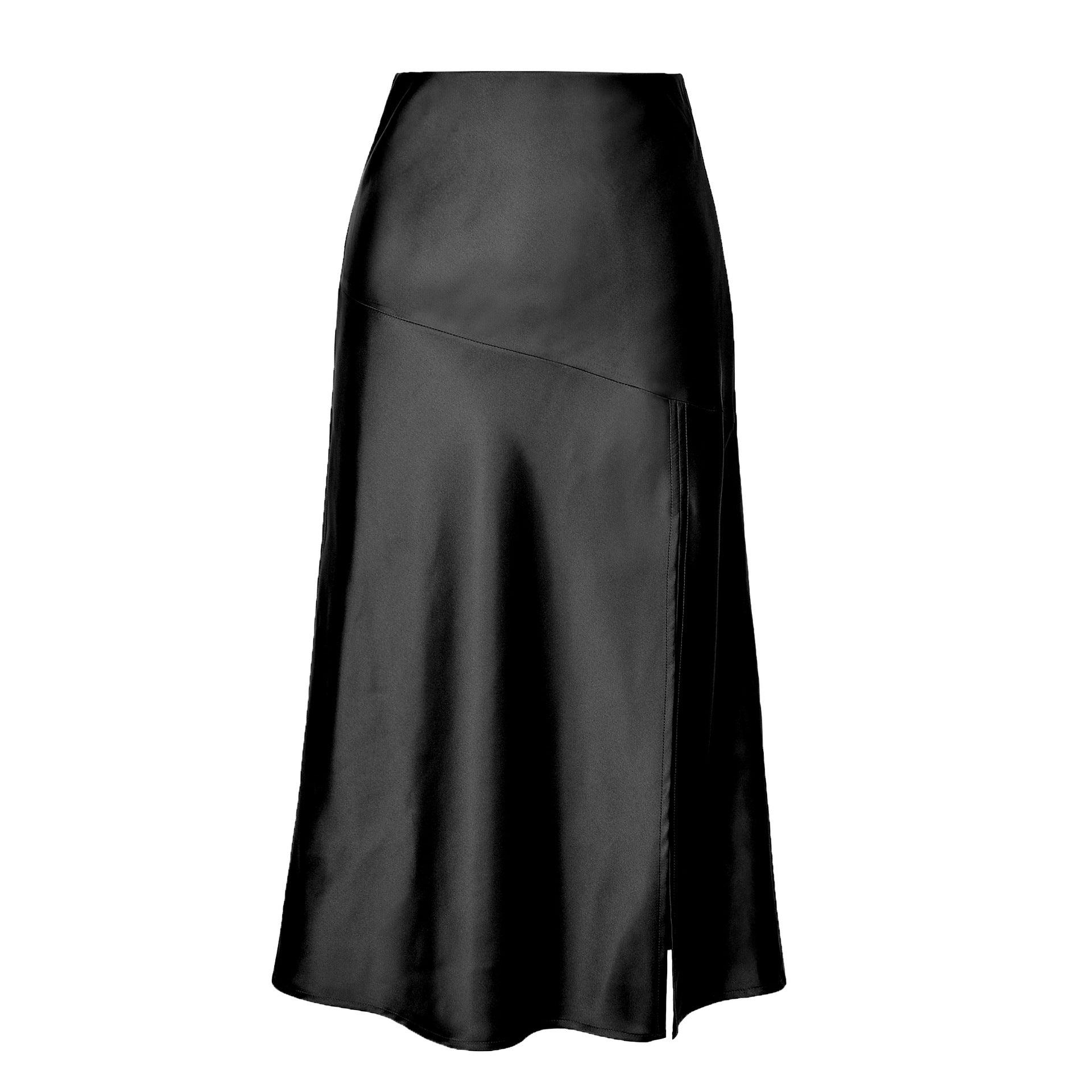 SATIN SPLIT SKIRT - PRIBO