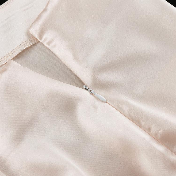 SATIN SPLIT SKIRT - PRIBO