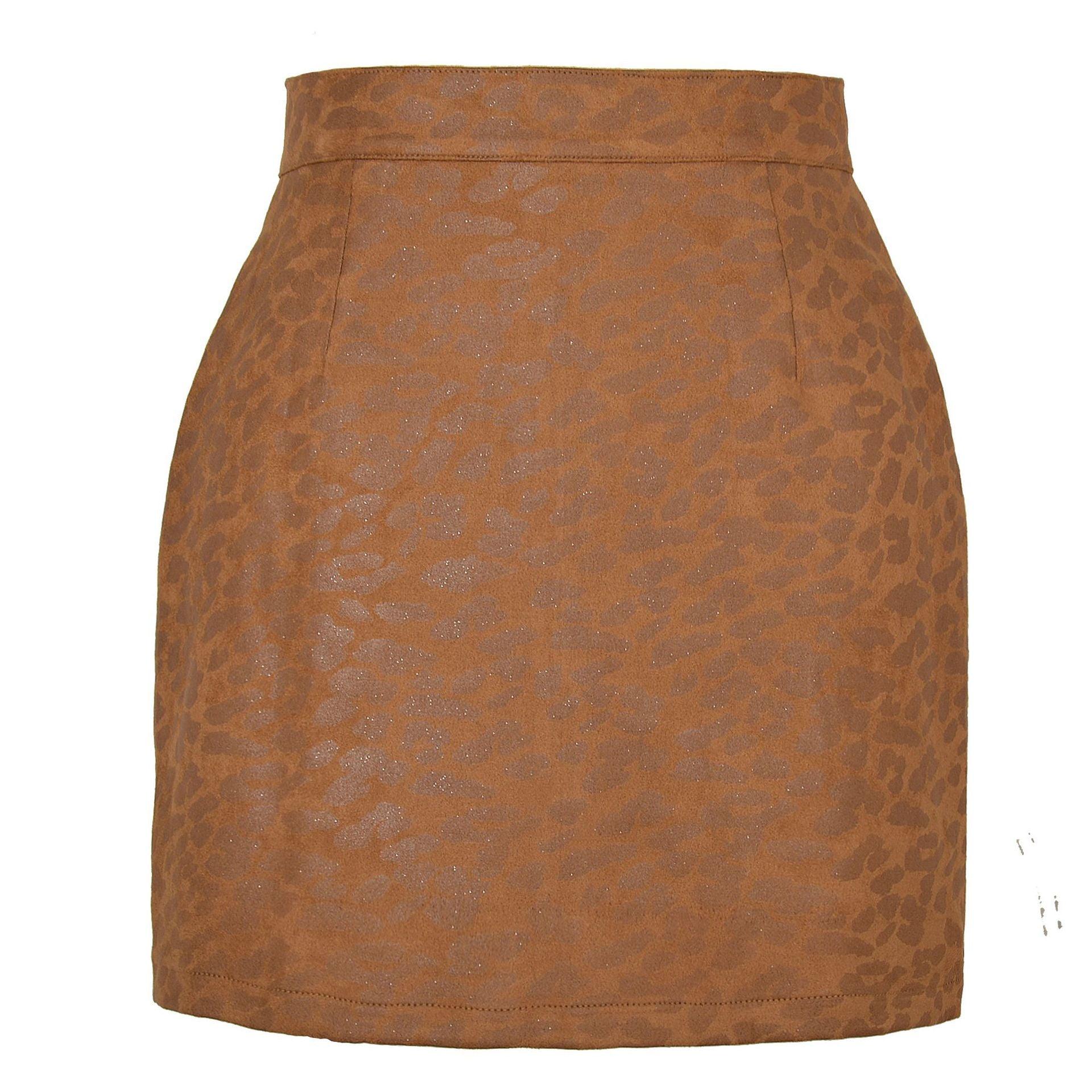 SEQUINED ANIMAL PRINT SKIRT - PRIBO