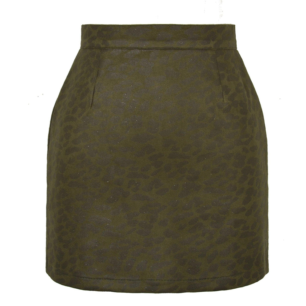 SEQUINED ANIMAL PRINT SKIRT - PRIBO