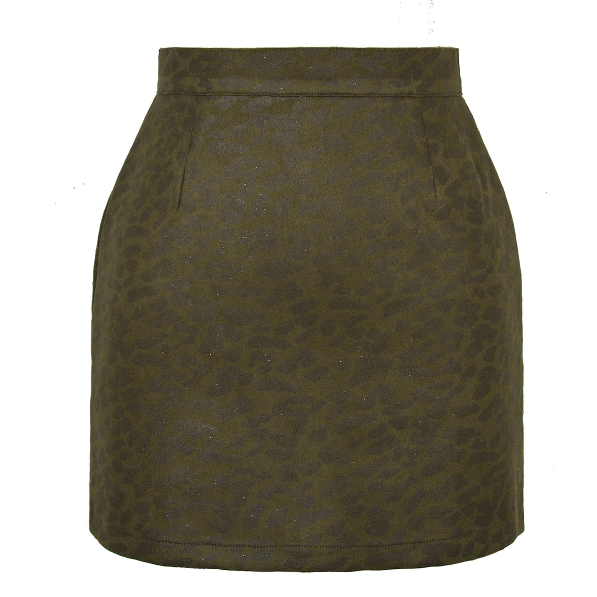 SEQUINED ANIMAL PRINT SKIRT - PRIBO