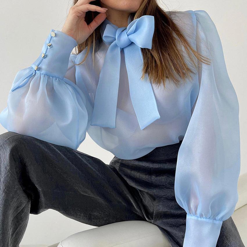 SHEER LANTERN BLOUSE - PRIBO