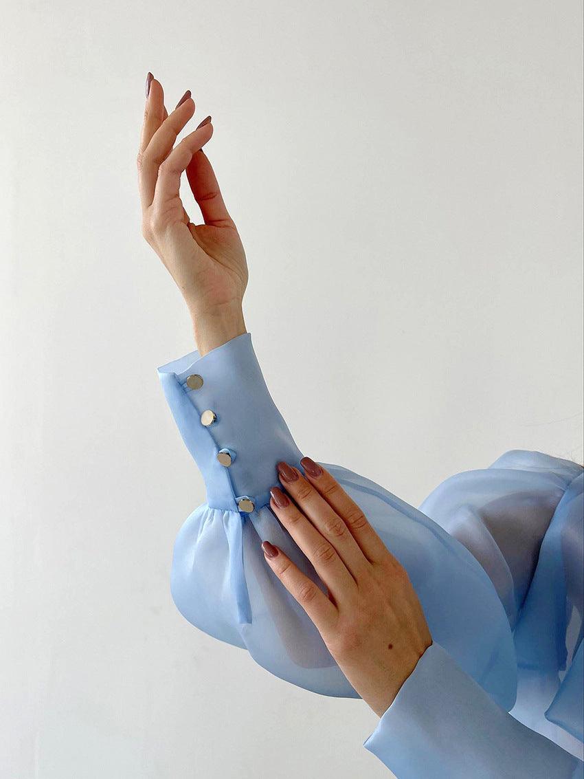 SHEER LANTERN BLOUSE - PRIBO