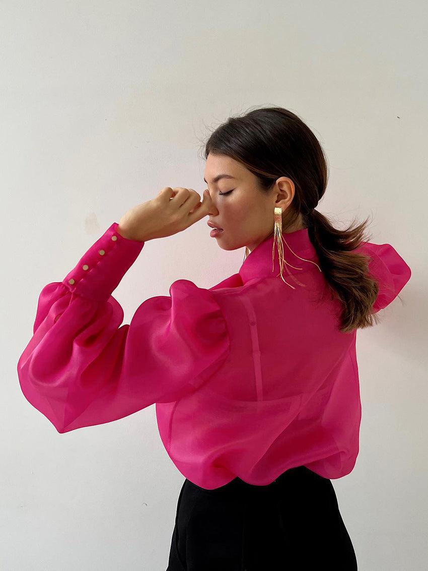 SHEER LANTERN BLOUSE - PRIBO