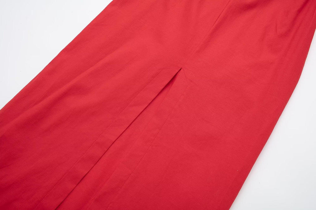 SILK RED DRESS - PRIBO