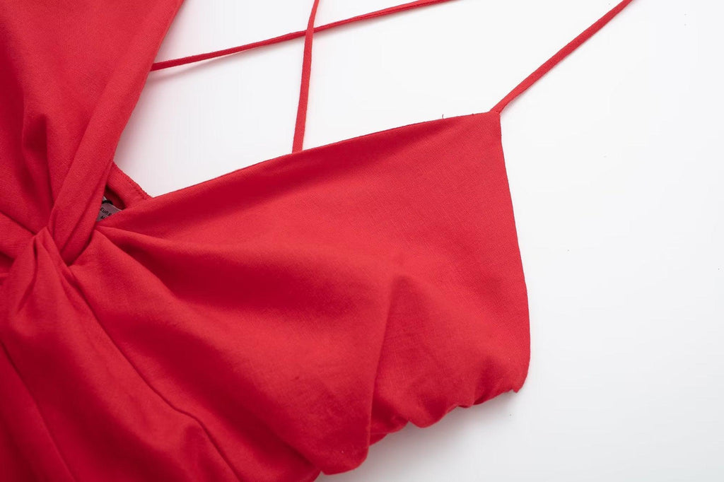 SILK RED DRESS - PRIBO