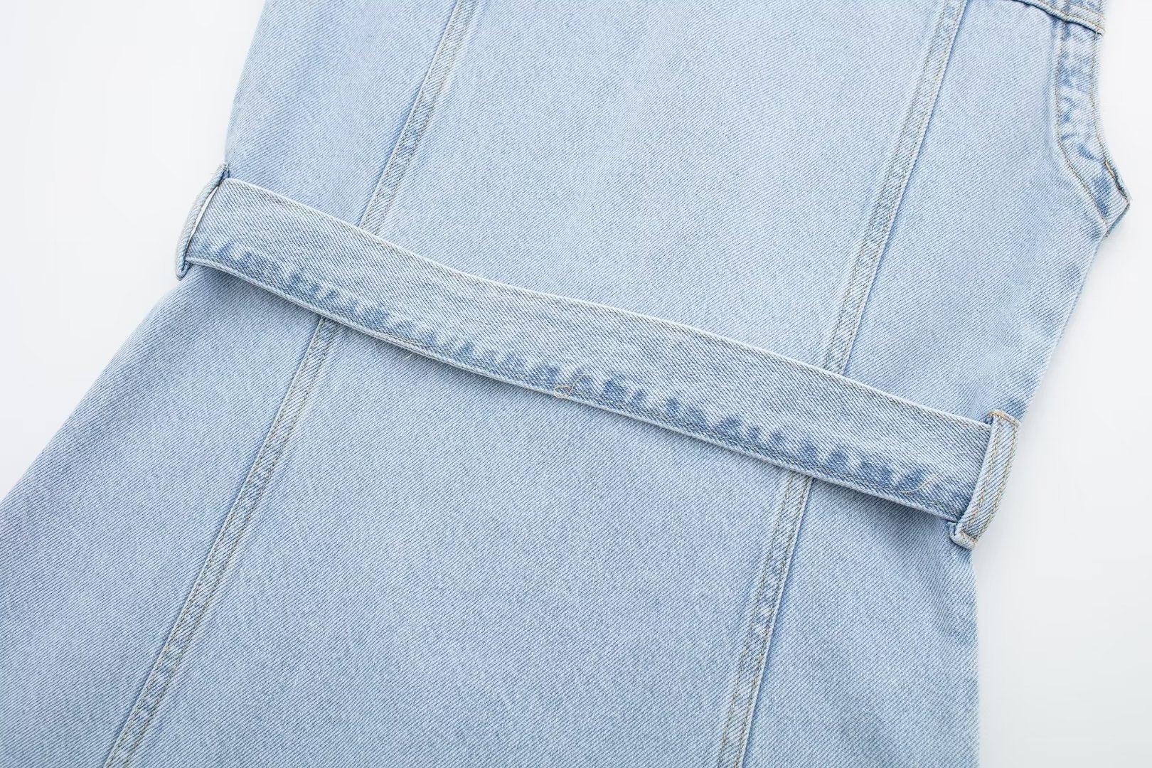 STRAIGHT DENIM DRESS - PRIBO