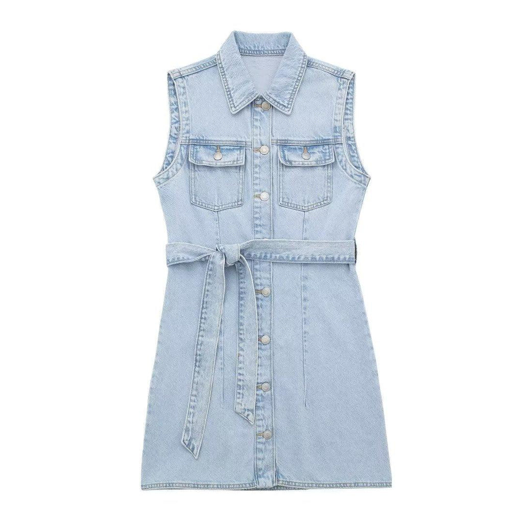 STRAIGHT DENIM DRESS - PRIBO