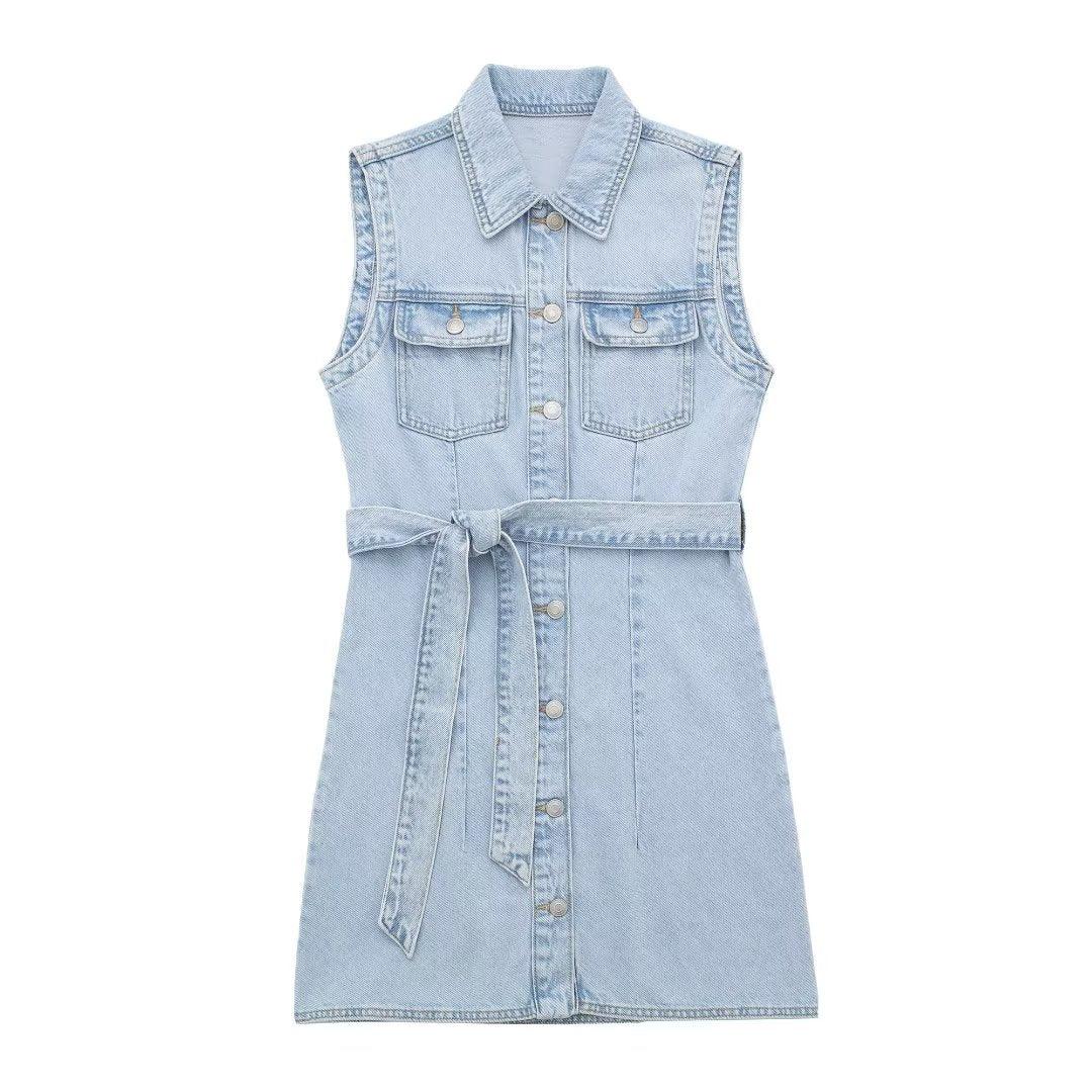 STRAIGHT DENIM DRESS - PRIBO