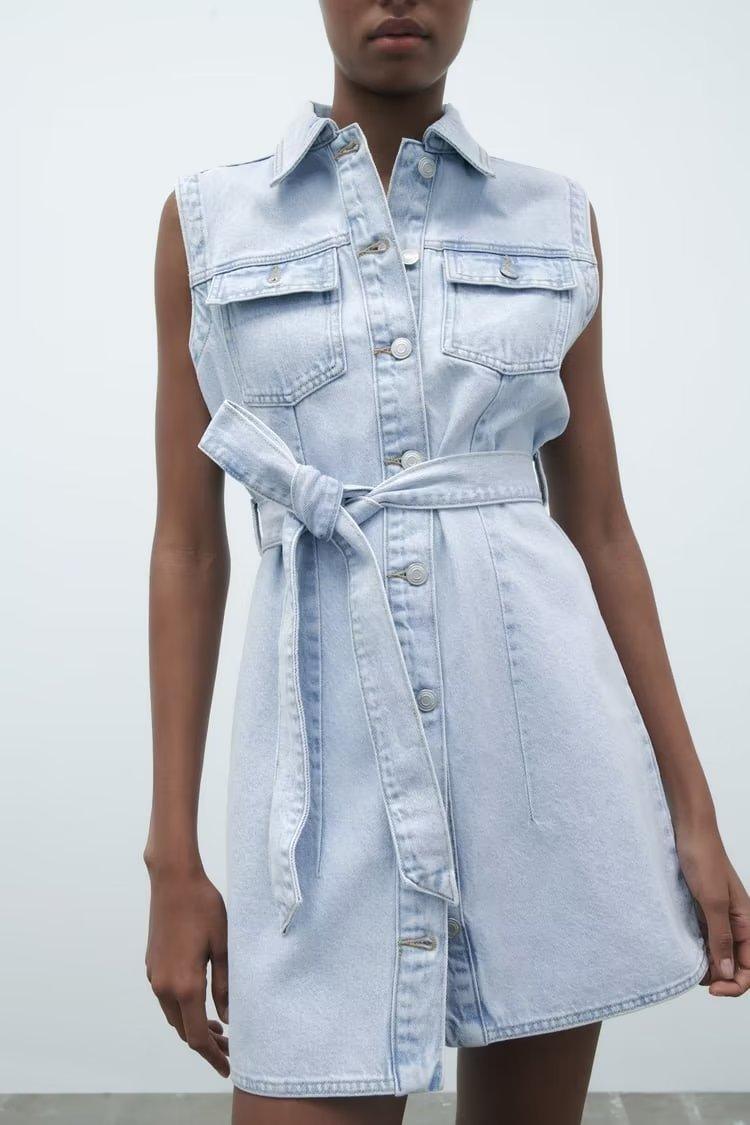 STRAIGHT DENIM DRESS - PRIBO