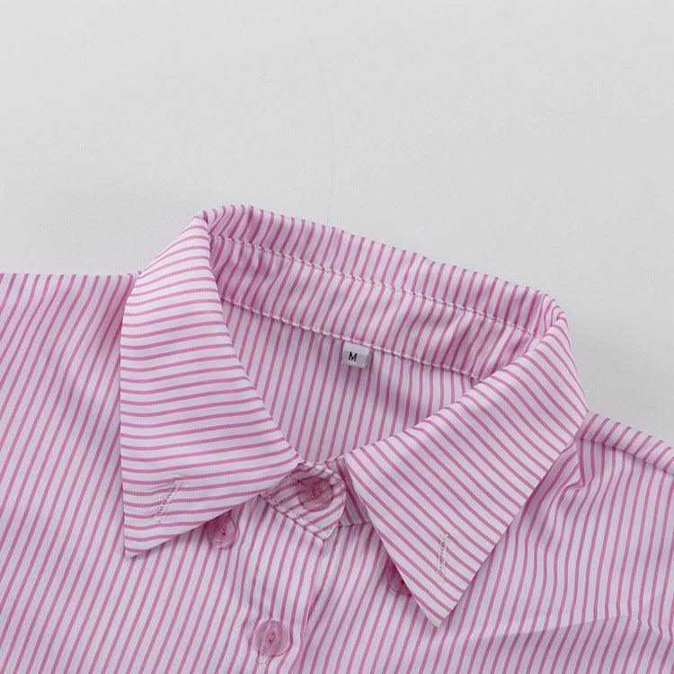 STRIPED SHIRT & SKIRT SET - PRIBO