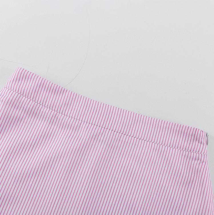 STRIPED SHIRT & SKIRT SET - PRIBO