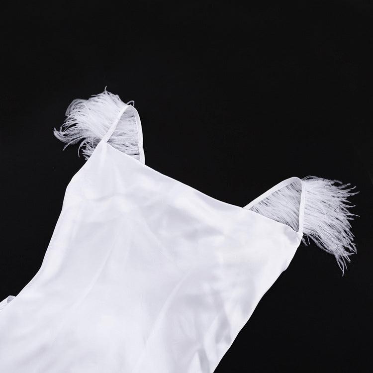WHITE SATIN DRESS - PRIBO