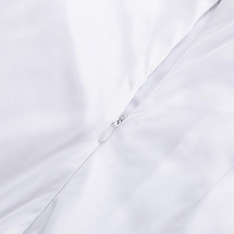 WHITE SATIN DRESS - PRIBO