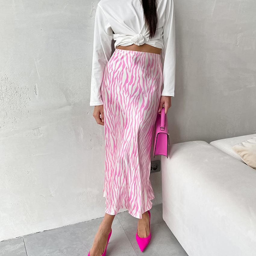 ZEBRA PINK MAXI SKIRT - PRIBO