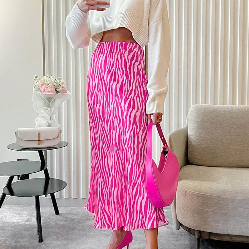 ZEBRA PINK MAXI SKIRT - PRIBO