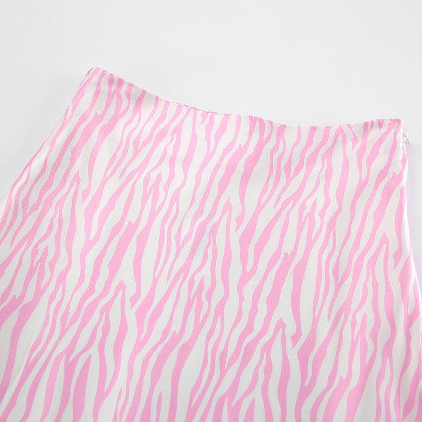 ZEBRA PINK MAXI SKIRT - PRIBO